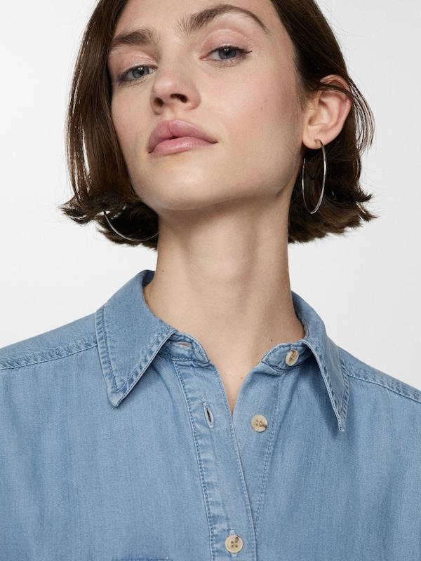 MANGO MANGO Bluse 'ALESSIA' In Blue Denim