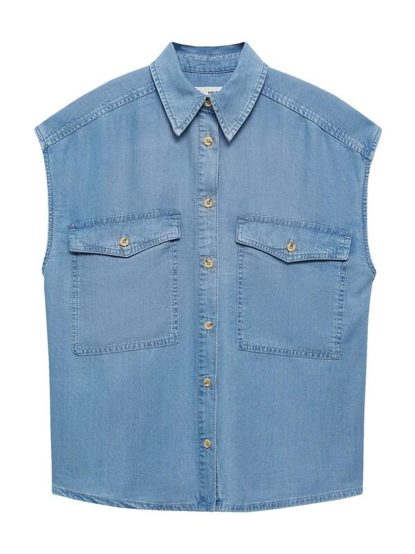 MANGO MANGO Bluse 'ALESSIA' in Blue Denim