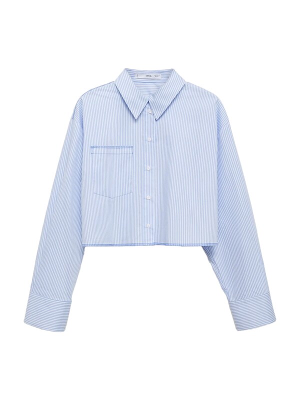 MANGO MANGO Bluse 'CUTTY' in Saphir Taubenblau