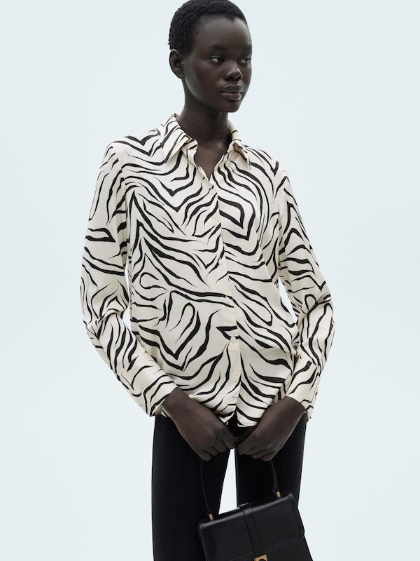 MANGO MANGO Bluse 'IDEALE' In Beige