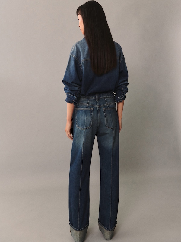 MANGO MANGO Bluse 'PAULA' In Blue Denim