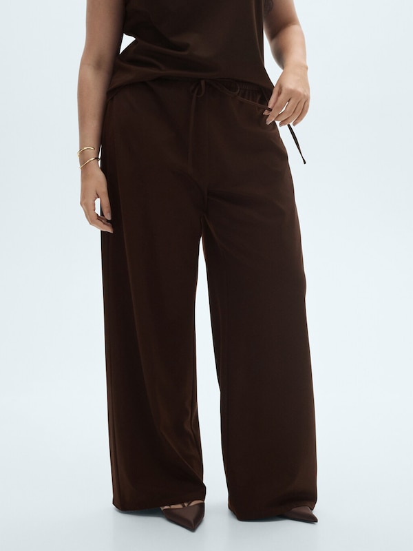 MANGO MANGO Loosefit Hose 'CANDELA' In Dunkelbraun