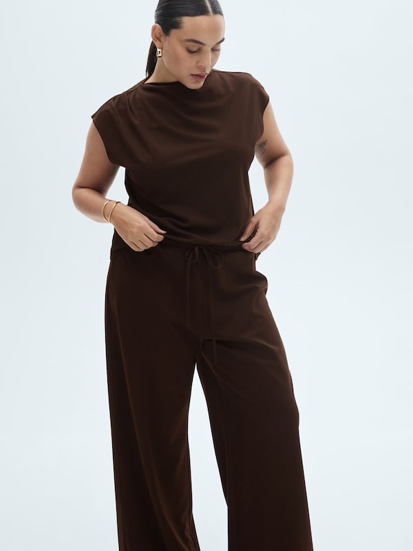 MANGO MANGO Loosefit Hose 'CANDELA' In Dunkelbraun