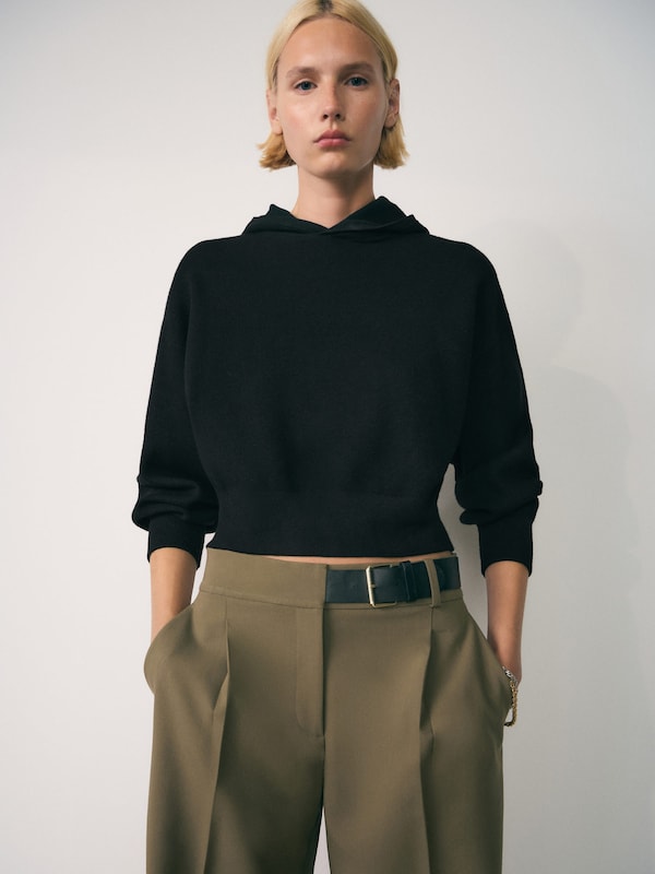 MANGO MANGO Pullover 'COMBAT' In Schwarz