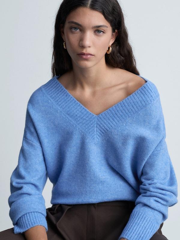 MANGO MANGO Pullover 'DONATELO' In Blau