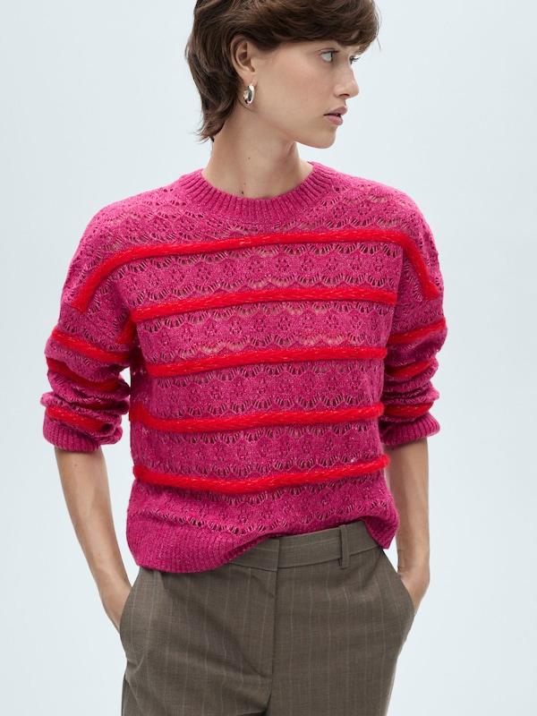 MANGO MANGO Pullover 'FRESH' In Himbeer Dunkelpink