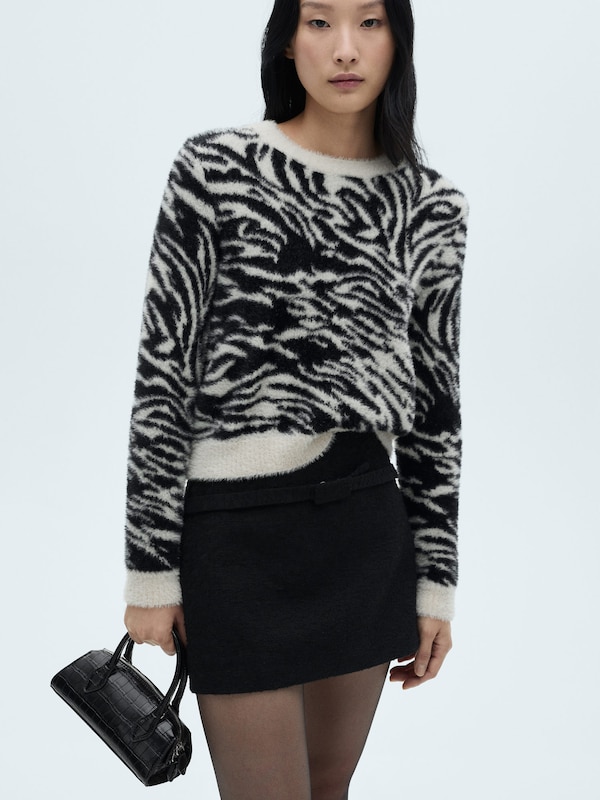 MANGO MANGO Pullover In Ecru