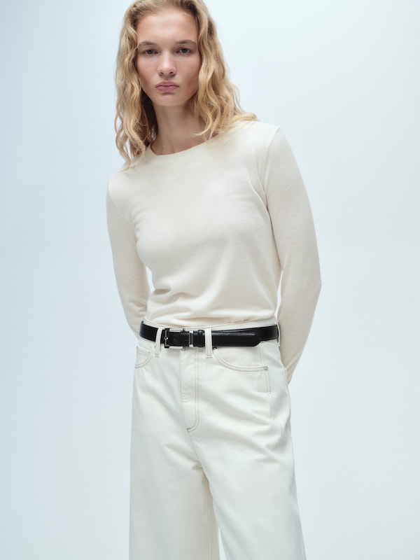 MANGO MANGO Pullover 'LUCCA' In Ecru