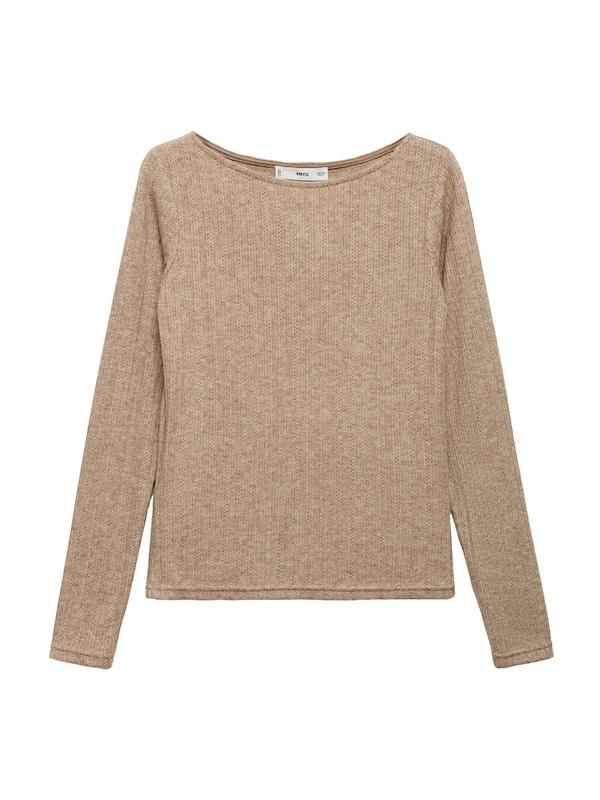 MANGO MANGO Pullover 'POINTE' in Hellbraun