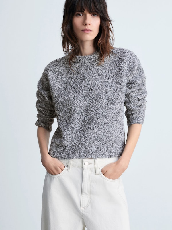 MANGO MANGO Pullover 'RUCULA' In Graumeliert