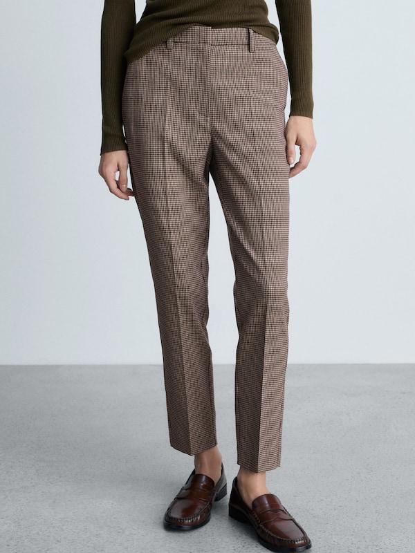 MANGO MANGO Slimfit Hose 'WARM' In Weinrot
