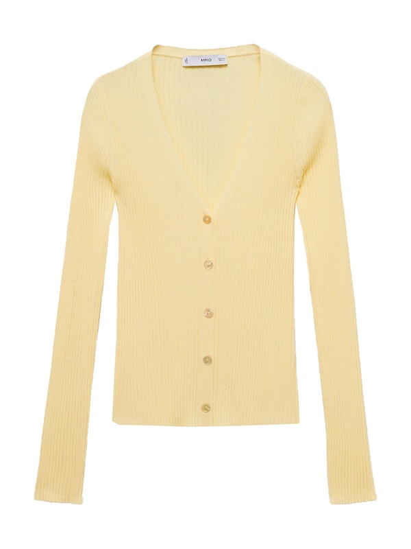 MANGO MANGO Strickjacke 'BUGAMBI' in Gelb