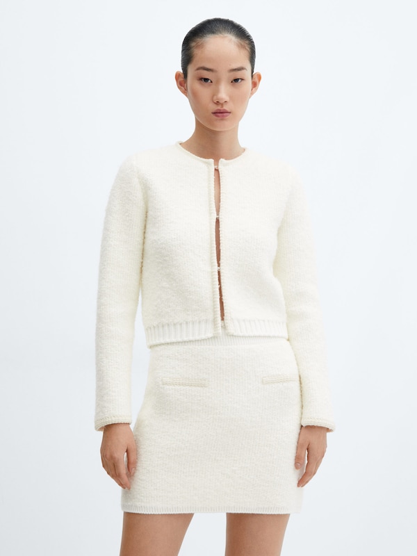 MANGO MANGO Strickjacke In Creme