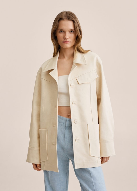 MANGO MANGO Übergangsjacke In Hellbeige