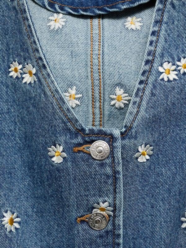 MANGO MANGO Weste 'MASSY' In Blue Denim