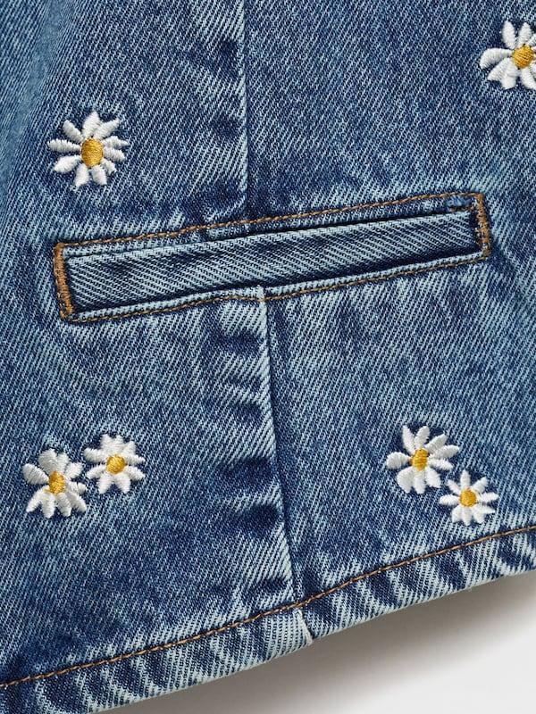 MANGO MANGO Weste 'MASSY' In Blue Denim