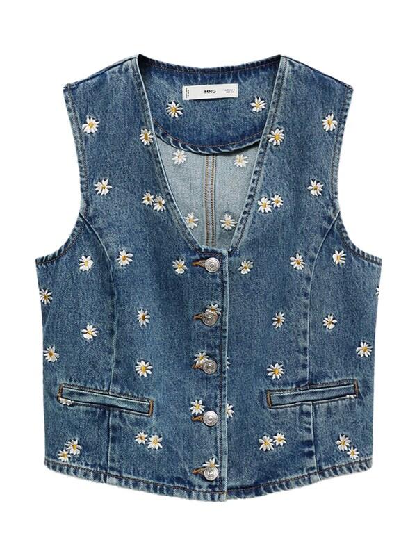 MANGO MANGO Weste 'MASSY' in Blue Denim