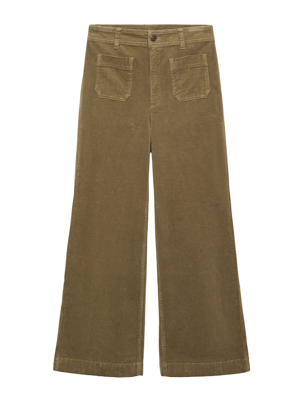 MANGO MANGO Wide Leg Hose 'CATHERIP' in Oliv