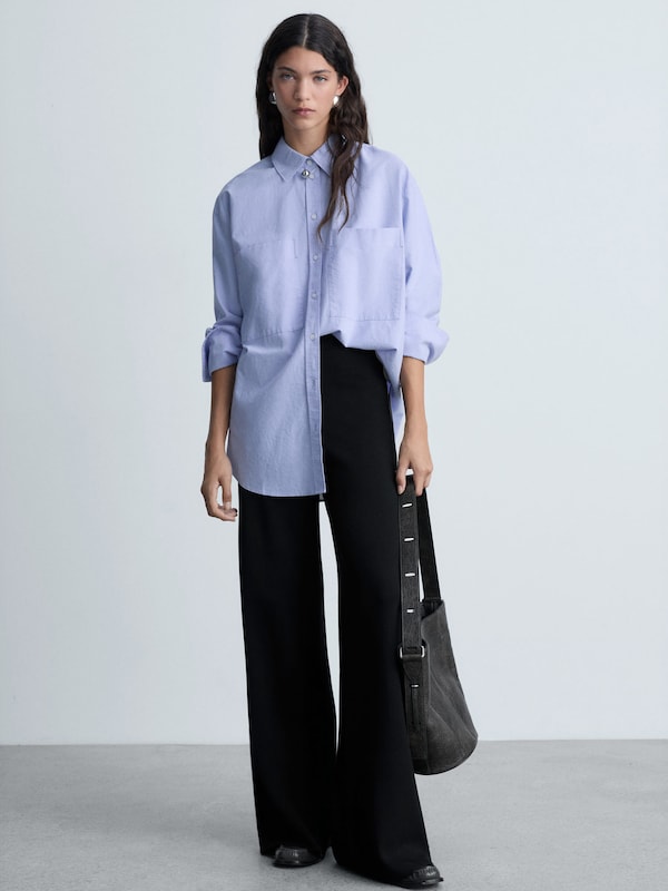 MANGO MANGO Wide Leg Hose 'Comu' In Schwarz