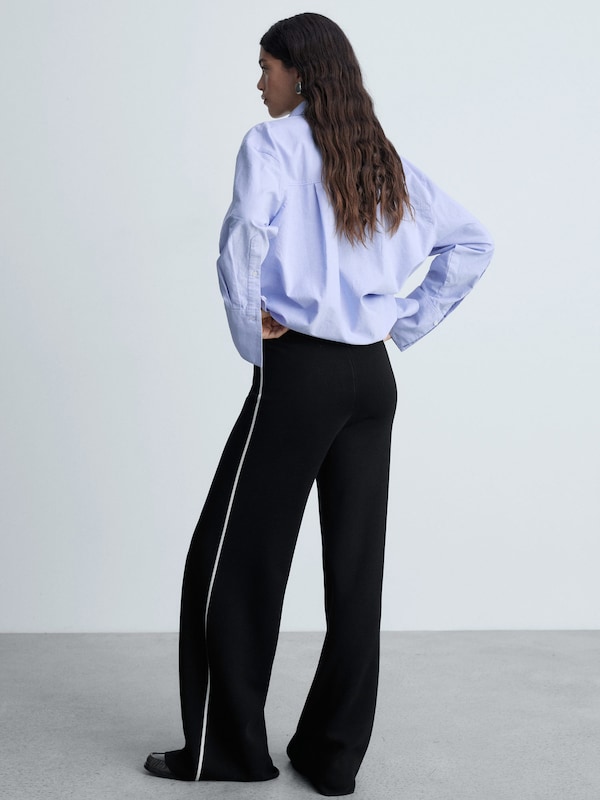 MANGO MANGO Wide Leg Hose 'Comu' In Schwarz