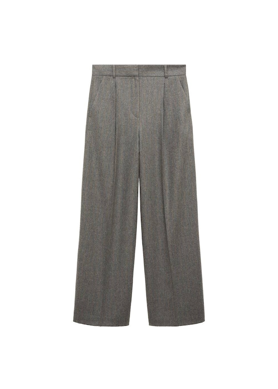 MANGO MANGO Wide Leg Hose 'Norway' In Graumeliert