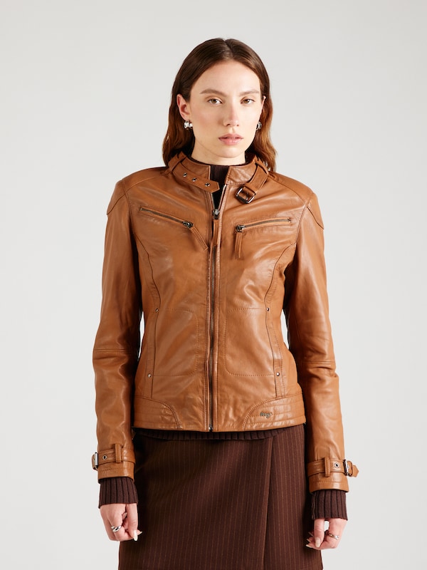 Maze Maze Lederjacke ' Ryana ' In Braun Cognac