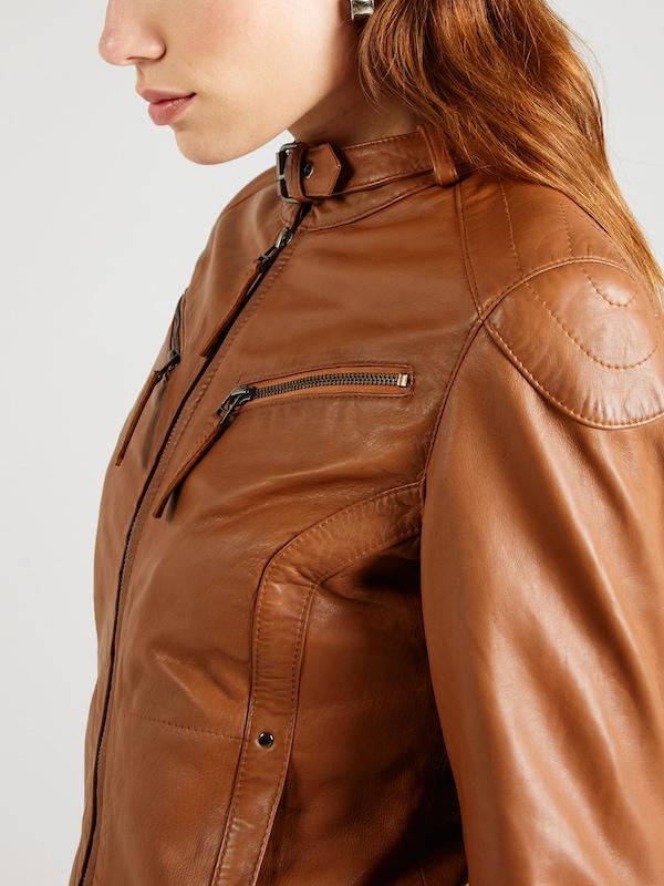 Maze Maze Lederjacke ' Ryana ' In Braun Cognac