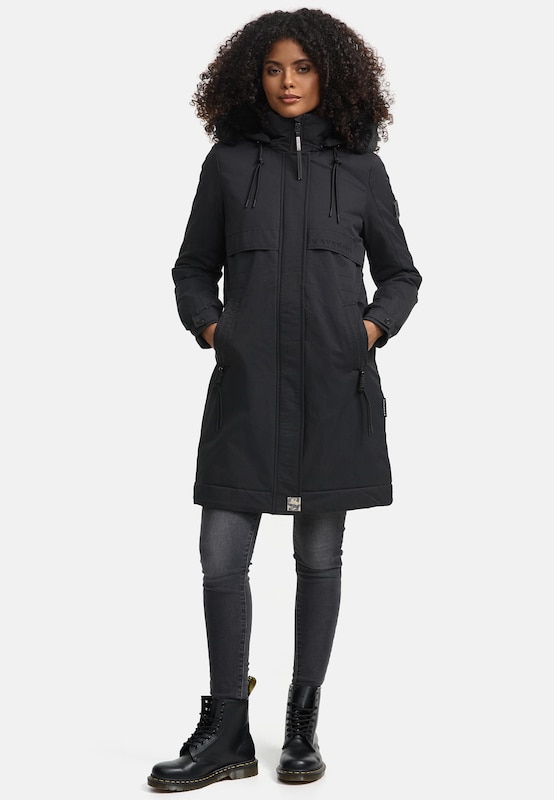 NAVAHOO NAVAHOO Wintermantel 'Kaltwetterretter' In Schwarz