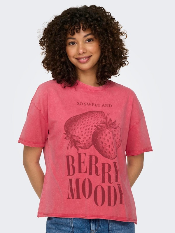 ONLY ONLY T-Shirt 'KINNA' In Kirschrot Rotmeliert