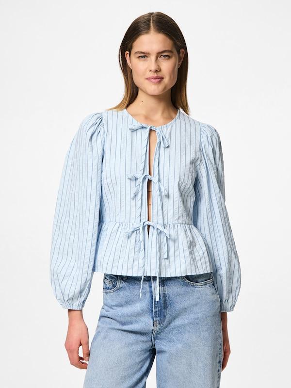 PIECES PIECES Bluse 'PCAGNETE' In Cyanblau Hellblau
