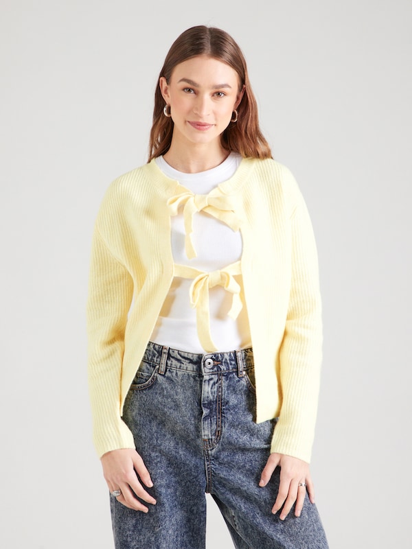 PIECES PIECES Strickjacke In Pastellgelb
