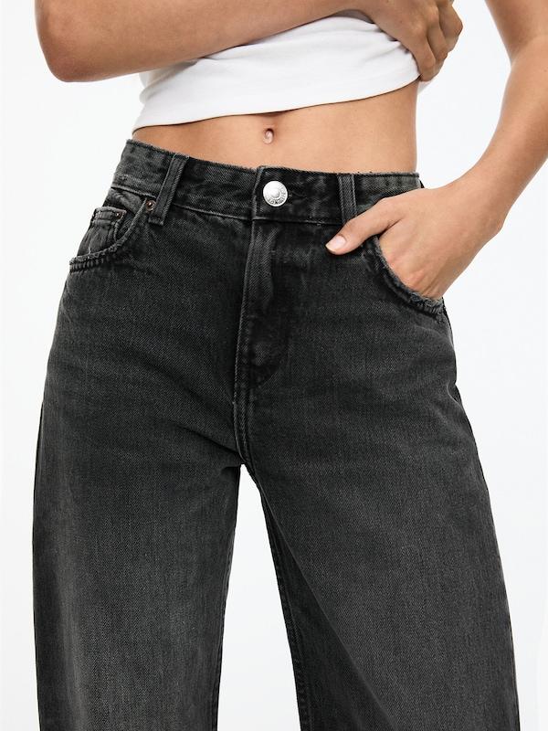 Pullu0026Bear Pull&Bear Loosefit Jeans In Black Denim