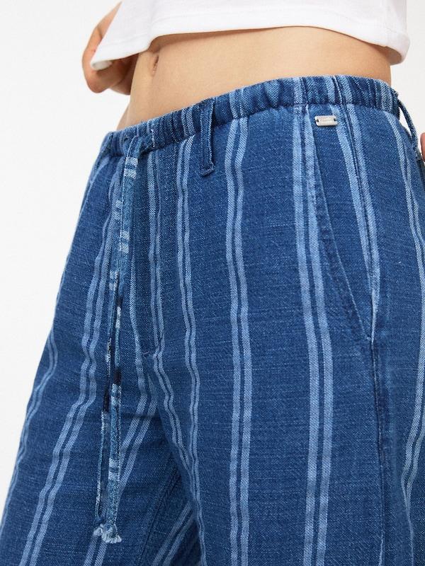 Pullu0026Bear Pull&Bear Wide Leg Hose In Hellblau Dunkelblau