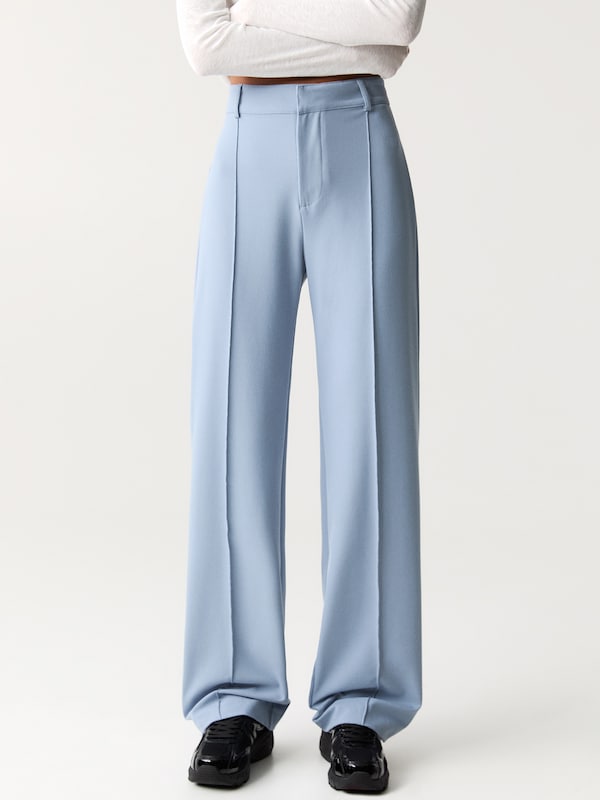 Pullu0026Bear Pull&Bear Wide Leg Hose In Taubenblau