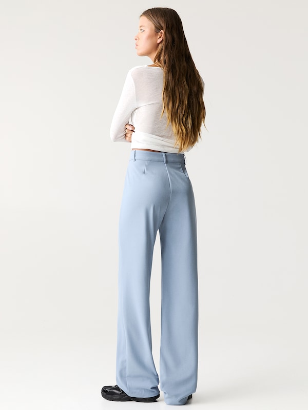 Pullu0026Bear Pull&Bear Wide Leg Hose In Taubenblau