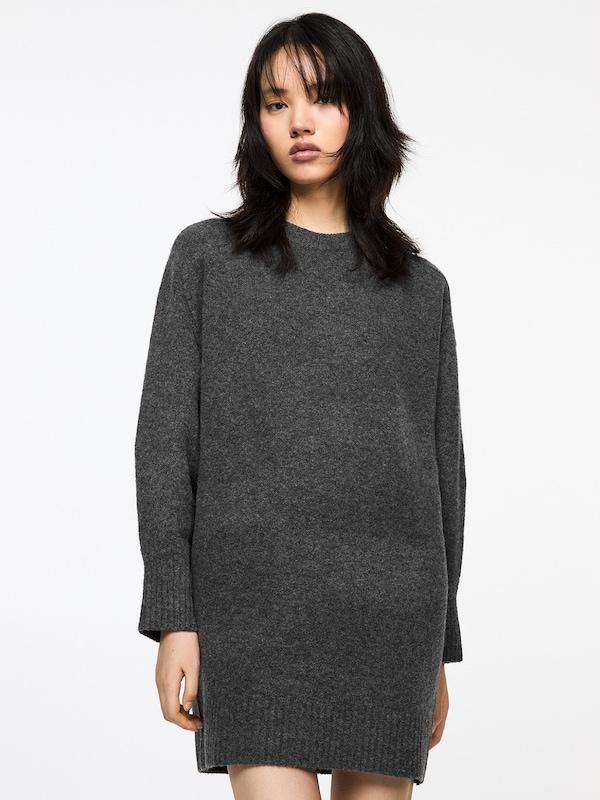 Pullu0026Bear Pull&Bear Kleid In Dunkelgrau