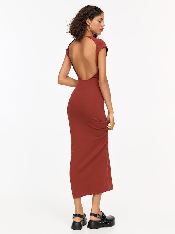 Pullu0026Bear Pull&Bear Kleid In Rostrot