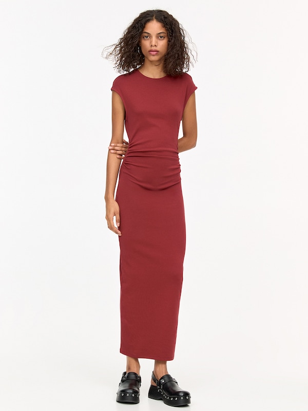 Pullu0026Bear Pull&Bear Kleid in Rostrot