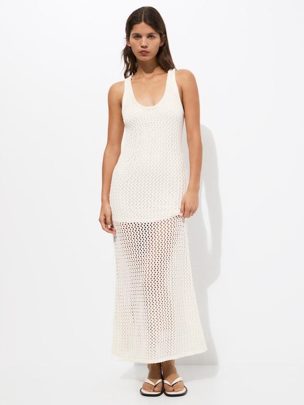 Pullu0026Bear Pull&Bear Kleid In Weiß