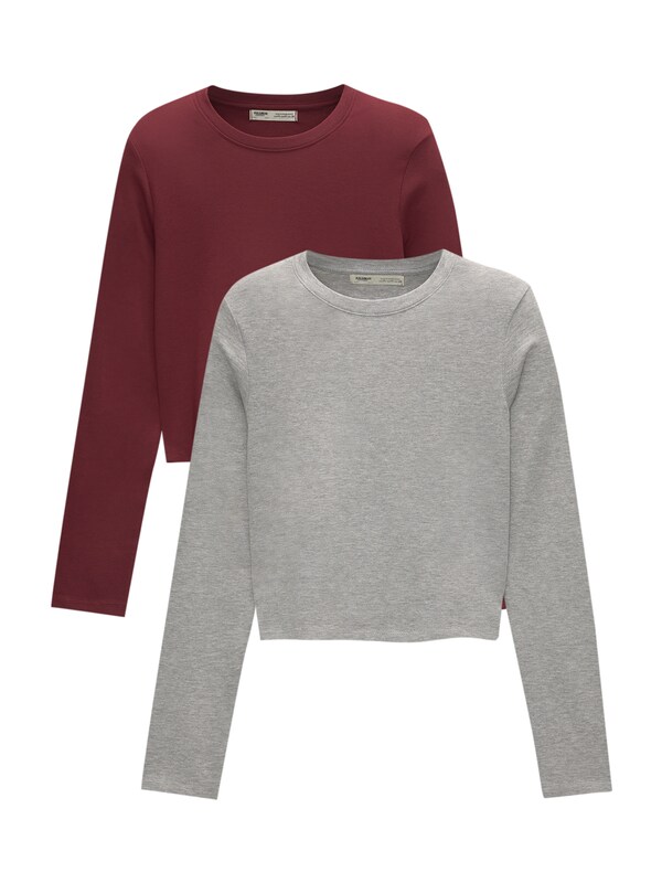 Pullu0026Bear Pull&Bear Shirt In Grau Bordeaux