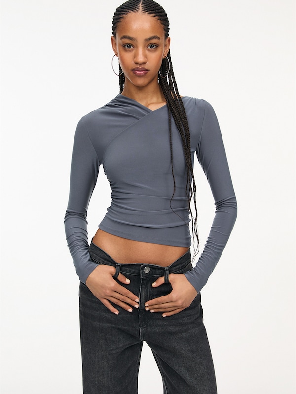 Pullu0026Bear Pull&Bear Shirt In Rauchblau
