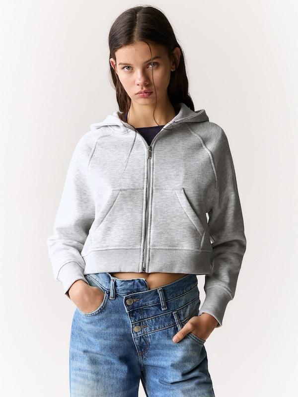 Pullu0026Bear Pull&Bear Sweatjacke In Hellgrau