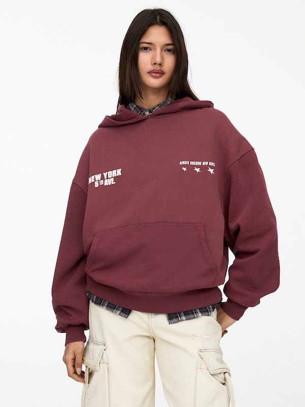 Pullu0026Bear Pull&Bear Sweatshirt In Bordeaux