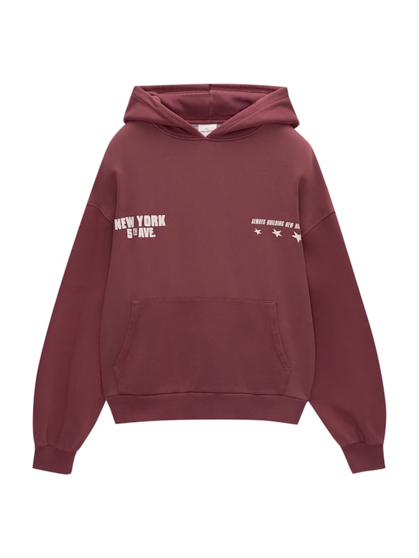 Pullu0026Bear Pull&Bear Sweatshirt in Bordeaux