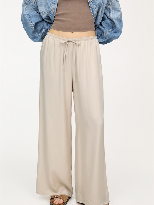Pullu0026Bear Pull&Bear Wide Leg Hose In Beige