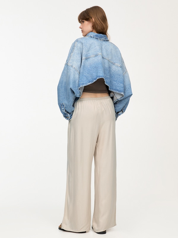 Pullu0026Bear Pull&Bear Wide Leg Hose In Beige