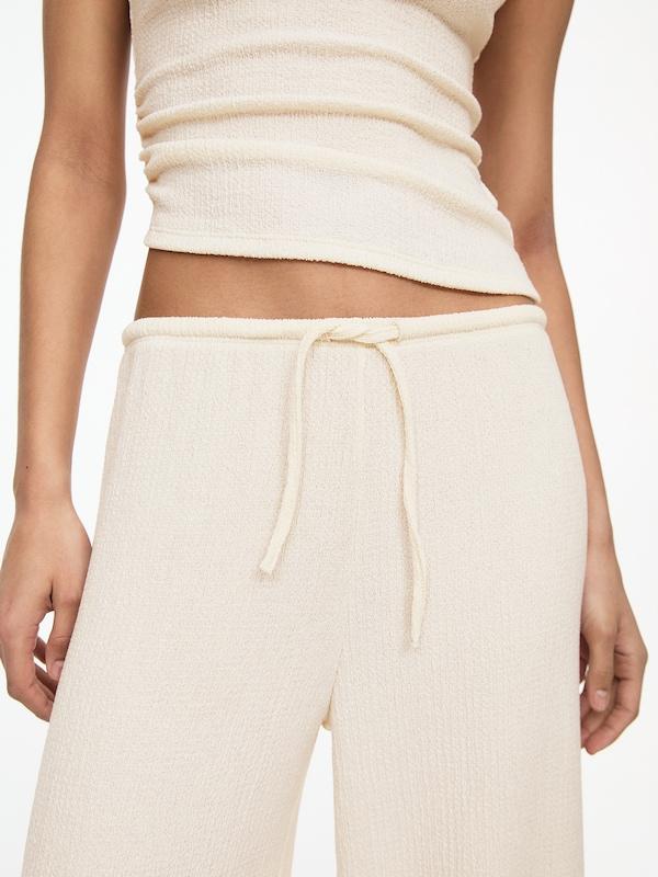 Pullu0026Bear Pull&Bear Wide Leg Hose In Ecru