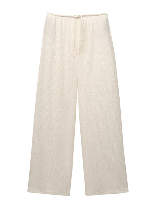 Pullu0026Bear Pull&Bear Wide Leg Hose in Ecru