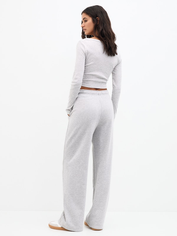 Pullu0026Bear Pull&Bear Wide Leg Hose In Grau