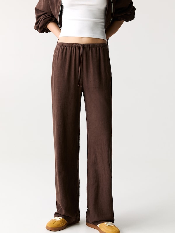 Pullu0026Bear Pull&Bear Wide Leg Hose In Schoko